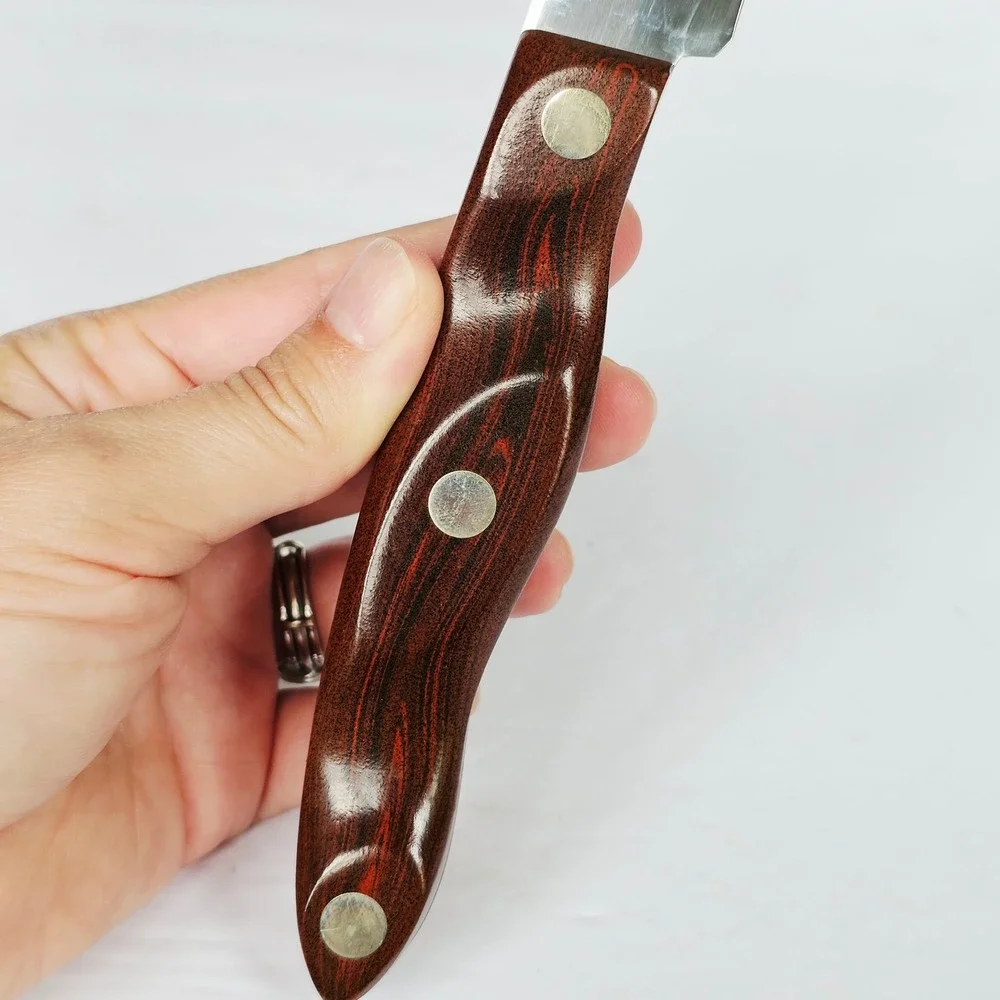 Vintage Cutco Knife Set 22 23 25 Brown Swirl Handle Wall Tray Made in USA Retro